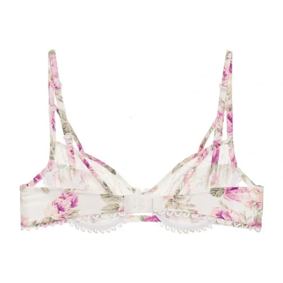 Victoria’s Secret For Love & Lemons Bra Mary Rose Underwire Small White Floral